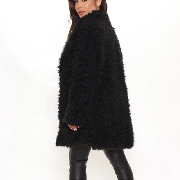 NEW - fashion nova Black sugar daddy Teddy jacket - Picture 3 of 6